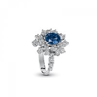 Ring Damiani Woman Mimosa in White Gold Zaffiro 1.10 Ct 81091362 - 81091362